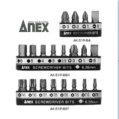 Bộ 8 mũi vít hoa thị lỗ  ANEX AK-51P-B8T