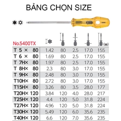 Tô vít hoa thị cán nhựa VESSEL 5400TX T9Hx80