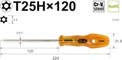 Tô vít hoa thị cán nhựa VESSEL 5400TX T25Hx120