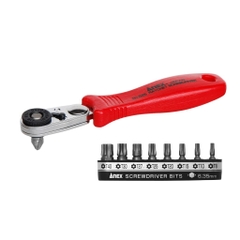 Bộ tay vặn và mũi vít bắt góc hẹp ANEX No.525-9T
