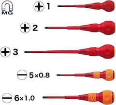Tô vít 4 cạnh cán tròn cách điện 1000V VESSEL 200+2x100