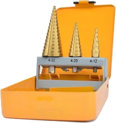 BỘ 3 MŨI KHOAN BƯỚC TITANIUM HSS TOLSEN 75878