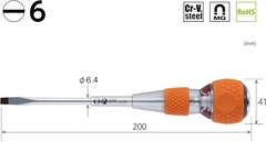 Tô vít đóng 2 cạnh cán tròn, cách điện VESSEL 250-6x100