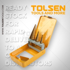 BỘ 3 MŨI KHOAN BƯỚC TITANIUM HSS TOLSEN 75878