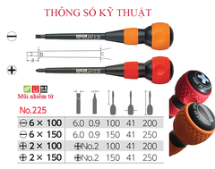 Tô vít cách điện cán tròn Vessel No.225+2x100