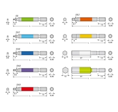 Vỉ 9 mũi vít đầu lục giác  ANEX ACHX9-65L