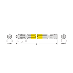 Vỉ 2 mũi vít 2 đầu có từ tính ANEX ACPM-2110