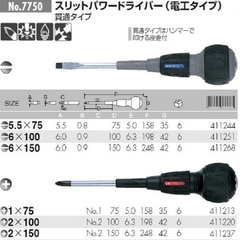 Tô vít đóng 4 cạnh ANEX No.7750+2x100