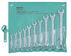 Bộ cờ lê vòng miệng hệ inch 11 chi tiết 3/8"-1"  ASAHI 1011