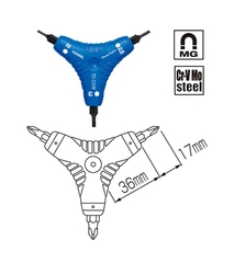 Tô vít ngắn 3 đầu lục giác VESSEL TD-220B