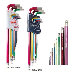 Bộ lục giác 9 chi tiết đầu bi 7 màu Eight TLC-S9N (hệ mét)