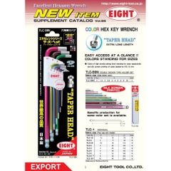 Bộ lục giác 9 chi tiết đầu bi 7 màu Eight TLC-S9N (hệ mét)