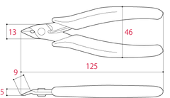 Kìm cắt linh kiện 120mm TSUNODA FC-120