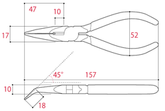 Kìm nhọn mũi cong 150mm TSUNODA FR-150HG