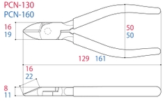 Kìm cắt cạnh cán đúc TSUNODA PCN-160