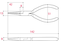 Kìm mũi kim125mm TSUNODA RN-125