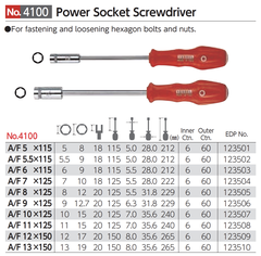 Tô vít đầu khẩu lục giác 5.5mm VESSEL No.4100 AF 5.5x115