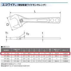 Mỏ lết miệng rộng TOP KOGYO HY-30G (Japan)