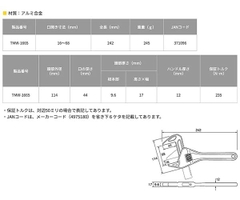 Mỏ lết vặn ống nhựa TOP KOGYO TMW-1665 (Japan)
