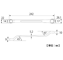 Cờ lê 2 đầu vòng TOP KOGYO TM-14x17 (Japan)