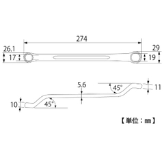 Cờ lê 2 đầu vòng TOP KOGYO TM-17x19 (Japan)