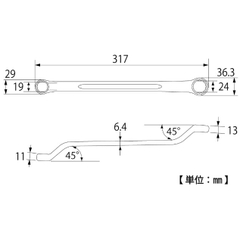 Cờ lê 2 đầu vòng TOP KOGYO TM-19x24 (Japan)