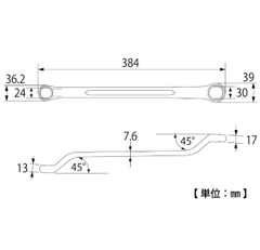 Cờ lê 2 đầu vòng TOP KOGYO TM-24x30 (Japan)