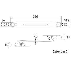 Cờ lê 2 đầu vòng TOP KOGYO TM-27x30 (Japan)