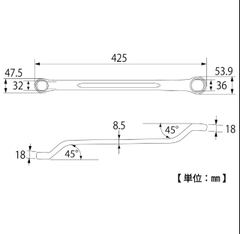 Cờ lê 2 đầu vòng TOP KOGYO TM-32x36 (Japan)