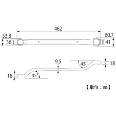 Cờ lê 2 đầu vòng TOP KOGYO TM-36x41 (Japan)