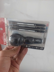 Bộ tô vít cán tròn 3 mũi vít đổi đầu VESSEL 220W-3