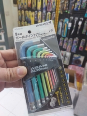 Bộ lục giác bi ngắn hệ mét 9 chi tiết, 1.5-10mm,  ASAHI AZUS910