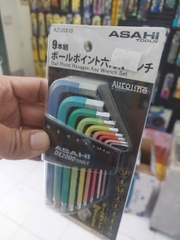 Bộ lục giác bi ngắn hệ mét 9 chi tiết, 1.5-10mm,  ASAHI AZUS910
