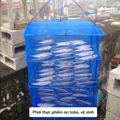 Lồng Lưới Phơi Thực Phẩm 4 Tầng (35cm) - Chống Ruồi Muỗi, An Toàn Vệ Sinh