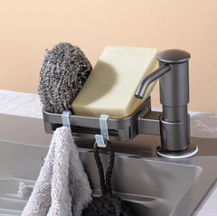 Bộ Vòi Bơm Nước Rửa Chén Nối Dài 1.2M – Hút Trực Tiếp Từ Can Lớn, Tích Hợp Khay Đựng