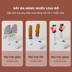 Máy sấy giày Shoe Dayer cao cấp 3 trong 1, xoay 360 độ, tích hợp tia UV khử mùi