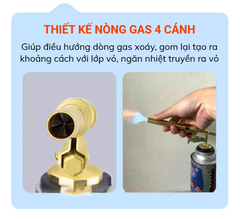 Đầu Khò Gas Mini Chống Bỏng, Vỏ Hợp Kim, Đánh Lửa Tự Động