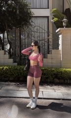 SEY V Neck Long Sleeve Crop