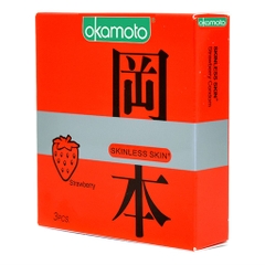 Bao cao su Okamoto Strawberry hộp 3 chiếc