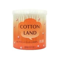 Tăm bông người lớn Cotton Land hộp nhựa 200 chiếc