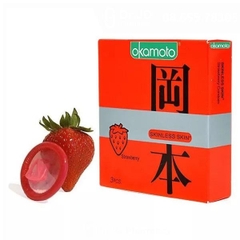 Bao cao su Okamoto Strawberry hộp 10 chiếc