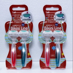 Set 2 dao cạo vùng Bikini Kai - màu xanh đỏ
