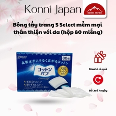 Bông tẩy trang S Select mềm mại, thân thiện với da hộp 80 miếng