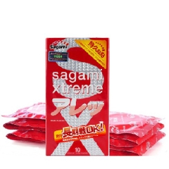 Bao cao su Sagami Xtreme Feel Long hộp 10 chiếc - có chấm nổi, có màu