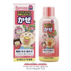 Siro thảo dược Bufferin cho bé từ 3 tháng tuổi 120ml (5 loại) (Đào - Trị cảm, ho khan, tắc mũi)