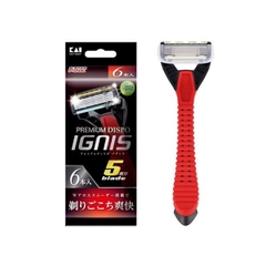 Set 3 dao cạo râu 5 lưỡi kép Ignis KAI (cán đỏ)