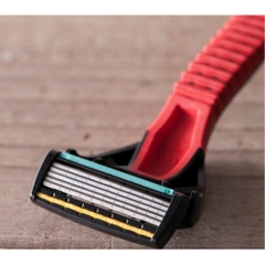 Set 3 dao cạo râu 5 lưỡi kép Ignis KAI (cán đỏ)