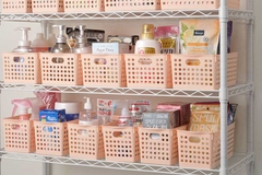 Giỏ đựng đồ Inomata rộng có tay cầm-hồng nhạt