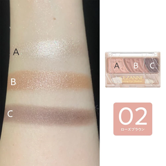 Phấn mắt Cezanne 3 ô màu nâng tông 2.7g (04 màu) (02 - Rose Brown)