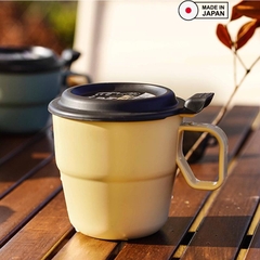 Cốc uống nước có nắp Inomata 360ml - Màu be